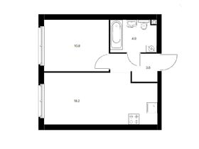 Продажа 1-комнатной квартиры 37,5 м², 30/32 этаж