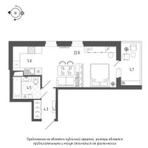 Продажа квартиры-студии 39,5 м², 4/19 этаж