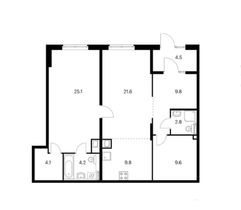 Продажа 2-комнатной квартиры 91,5 м², 1/9 этаж