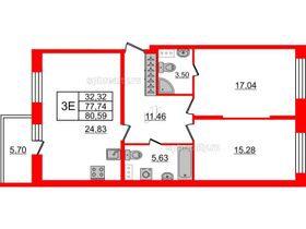 Продажа 2-комнатной квартиры 75,7 м², 6/9 этаж