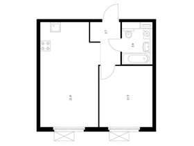 Продажа 1-комнатной квартиры 40,1 м², 13/33 этаж