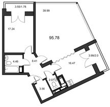 Продажа 1-комнатной квартиры 96,7 м², 24/24 этаж