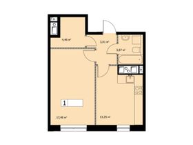 Продажа 1-комнатной квартиры 42,9 м², 10/22 этаж