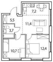 Продажа 3-комнатной квартиры 50,9 м², 14/17 этаж