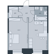 Продажа 2-комнатной квартиры 46,4 м², 26/34 этаж