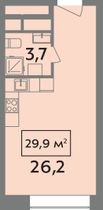 Продажа квартиры-студии 29,9 м², 14/14 этаж