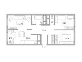 Продажа 3-комнатной квартиры 66,2 м², 25/25 этаж