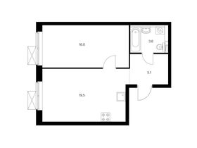 Продажа 1-комнатной квартиры 44,2 м², 21/23 этаж