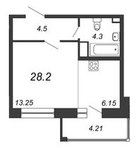 Продажа квартиры-студии 28,2 м², 18/20 этаж