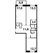 Продажа 2-комнатной квартиры 67,3 м², 12/25 этаж