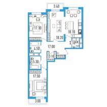 Продажа 3-комнатной квартиры 105,4 м², 24/24 этаж