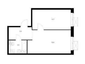 Продажа 1-комнатной квартиры 42,7 м², 7/33 этаж
