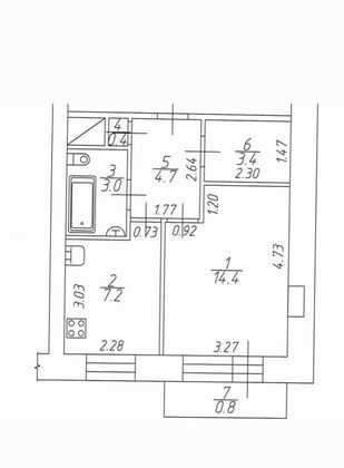 Продажа 1-комнатной квартиры 34 м², 7/9 этаж