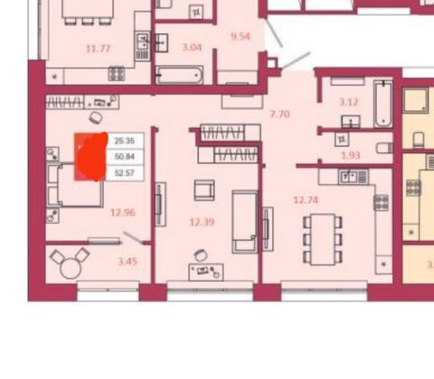 Продажа 2-комнатной квартиры 56,1 м², 1/22 этаж