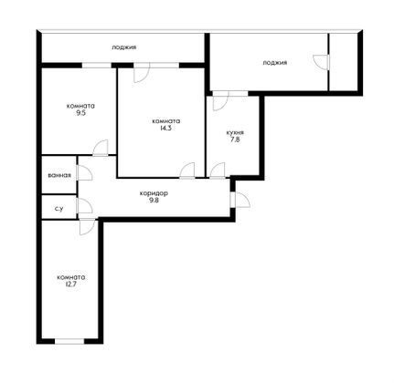 Продажа 3-комнатной квартиры 70,8 м², 2/9 этаж