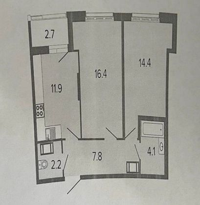 Продажа 2-комнатной квартиры 55,9 м², 19/20 этаж