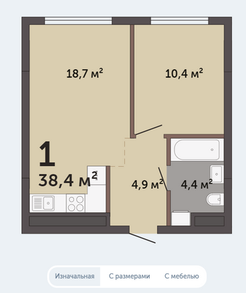 Продажа квартиры-студии 20,6 м², 7/30 этаж