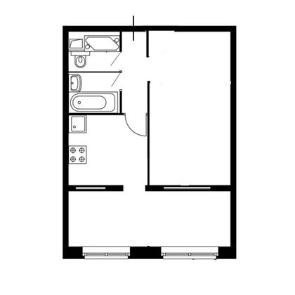 Продажа 1-комнатной квартиры 45 м², 1/5 этаж