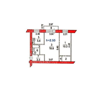 Продажа 2-комнатной квартиры 44 м², 5/5 этаж