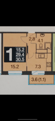 Продажа 1-комнатной квартиры 29,4 м², 4/17 этаж