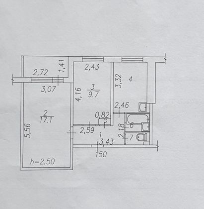 Продажа 2-комнатной квартиры 43 м², 2/9 этаж