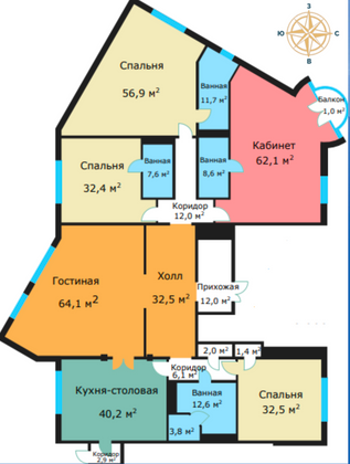 Продажа многокомнатной квартиры 401,4 м², 3/20 этаж