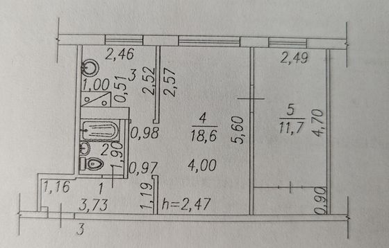 Продажа 2-комнатной квартиры 44,7 м², 2/5 этаж