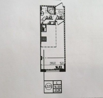 Продажа квартиры-студии 21,3 м², 13/18 этаж