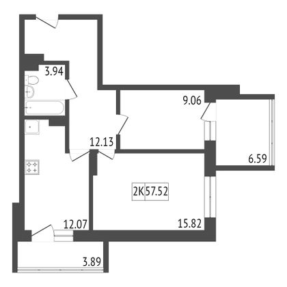 Продажа 2-комнатной квартиры 58 м², 18/25 этаж