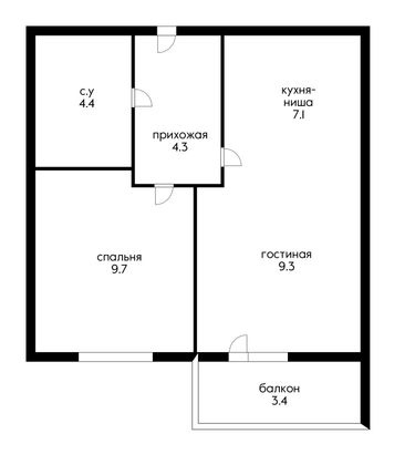 Продажа 1-комнатной квартиры 34,8 м², 2/16 этаж