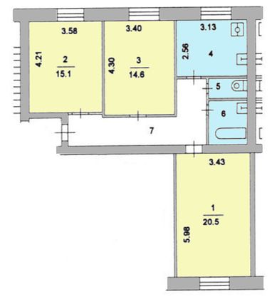 Продажа 3-комнатной квартиры 76,2 м², 2/5 этаж