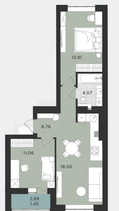 Продажа 2-комнатной квартиры 56 м², 9/9 этаж