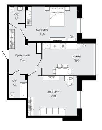 Продажа 2-комнатной квартиры 78,6 м², 7/15 этаж