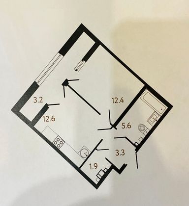 Продажа 1-комнатной квартиры 40 м², 3/8 этаж