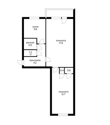 Продажа 2-комнатной квартиры 44,4 м², 4/5 этаж