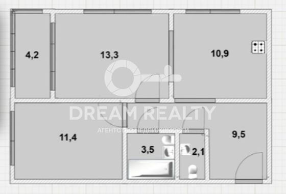 Продажа 2-комнатной квартиры 54,9 м², 20/31 этаж
