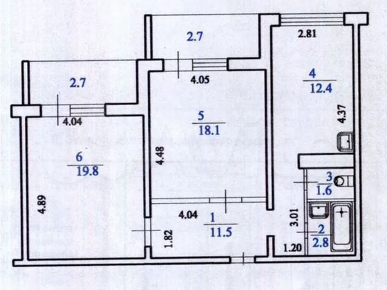 Продажа 2-комнатной квартиры 71,6 м², 3/9 этаж