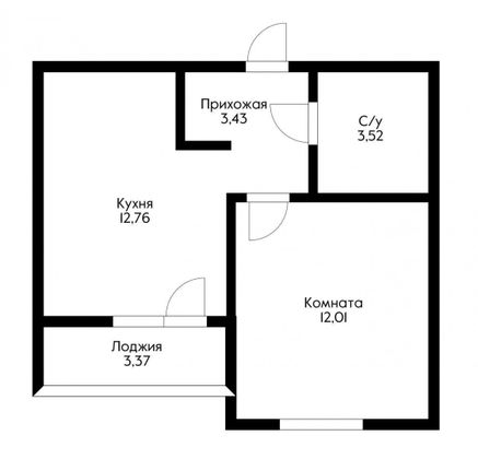 Продажа 1-комнатной квартиры 33,9 м², 2/9 этаж