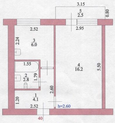 Продажа 1-комнатной квартиры 30 м², 2/5 этаж