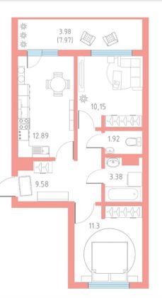 Продажа 2-комнатной квартиры 54 м², 5/12 этаж