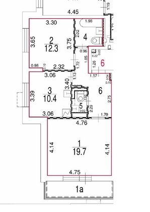 Продажа 2-комнатной квартиры 58 м², 2/23 этаж