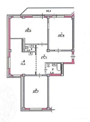 Продажа 3-комнатной квартиры 128 м², 16/19 этаж