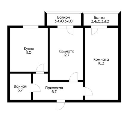 Продажа 2-комнатной квартиры 52 м², 4/5 этаж