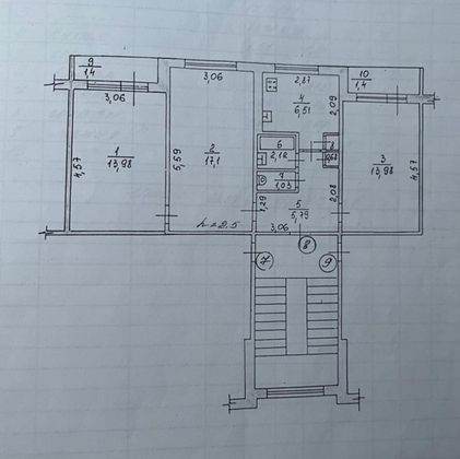 Продажа 3-комнатной квартиры 61,2 м², 3/5 этаж