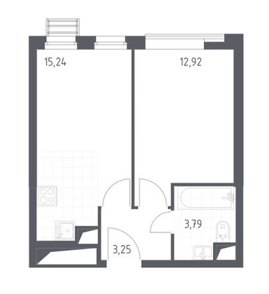 Продажа 1-комнатной квартиры 36,4 м², 18/32 этаж