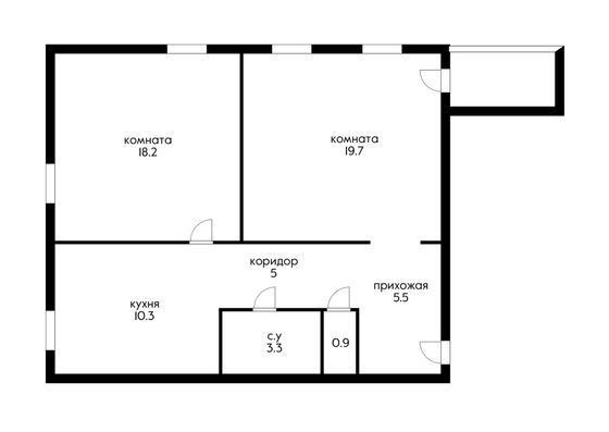 Продажа 2-комнатной квартиры 61,6 м², 3/3 этаж