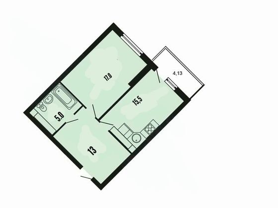 Продажа 1-комнатной квартиры 52 м², 6/25 этаж