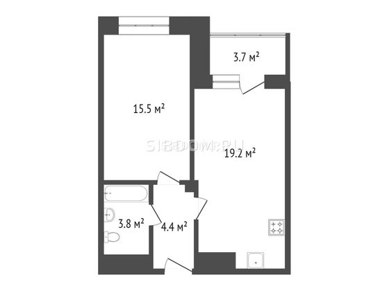 Продажа 2-комнатной квартиры 44,9 м², 7/25 этаж