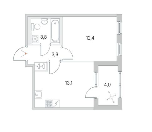 Продажа 1-комнатной квартиры 32,6 м², 5/5 этаж