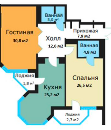 Продажа 3-комнатной квартиры 117,3 м², 5/21 этаж